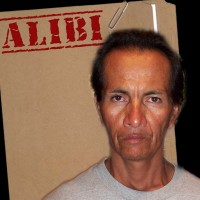 Gill alibi canvass Sour-looking man with short dark hair in front of a manila folder stamped "Alibi"